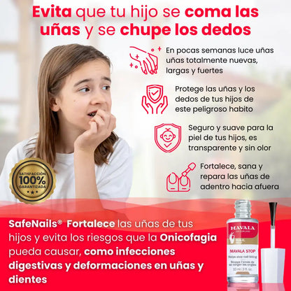 SafeNails® Treatment esmalte natural para evitar comerse las uñas y chuparse los dedos