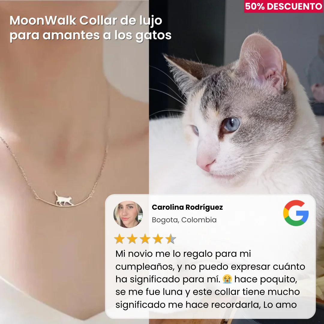 WalkCat Collar de lujo para amantes a los gatos diseño único y exclusivo en plata