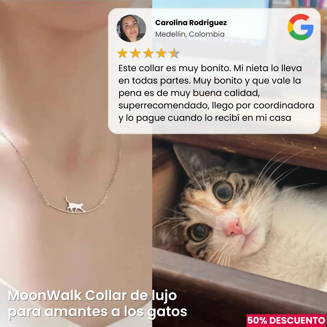 WalkCat Collar de lujo para amantes a los gatos diseño único y exclusivo en plata